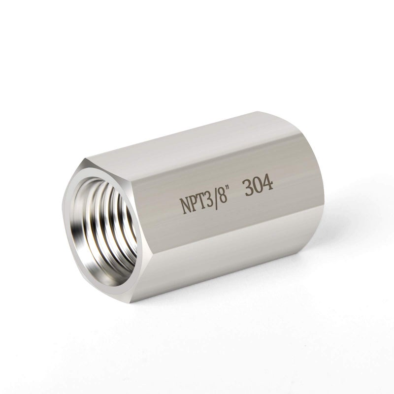 TAISHER 5PCS Forging of 304 Stainless Steel Full Hex Coupling, 3/8-Inch Female Pipe x 3/8-Inch Female Pipe Fitting - Image 2